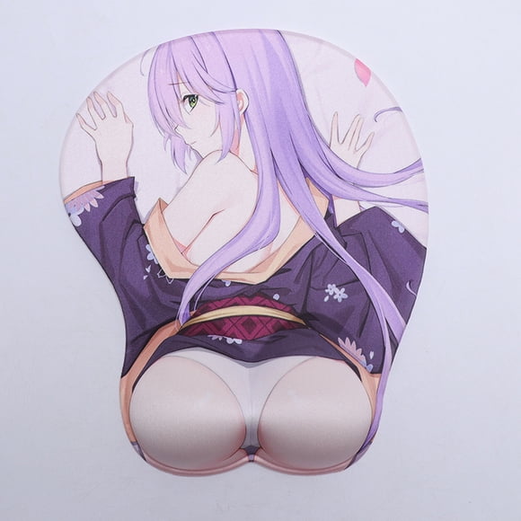 Wrist Rest Mouse Pad Kawaii Girl 3D Mousepad Anti-skid Silicone Mouse Mat