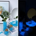 thumbnail image 2 of Piedras fluorescentes reutilizables que brillan en la oscuridad, pigmento fotoluminiscente para decoración de exteriores, piedras de jardín ecológicas para peceras (azul, 100 piezas), 2 of 5