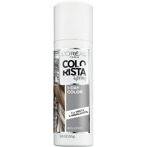 L'Oreal Paris Colorista 1 Day Hair Color Spray, 01 Silver, 2 oz - L'Oreal Paris Colorista 1 Day Hair Color Spray, 01 Silver, 2 oz -