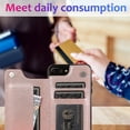 thumbnail image 5 of Funda para iPhone 7 Plus 8 Plus con tarjetero de piel sintética con estampado de flores de datura, 5 of 5