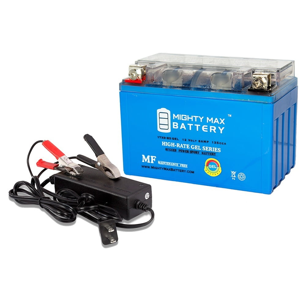 YTX9BS GEL Battery Replaces KTM Duke 390 4T 2013 + 12V 2Amp Charger