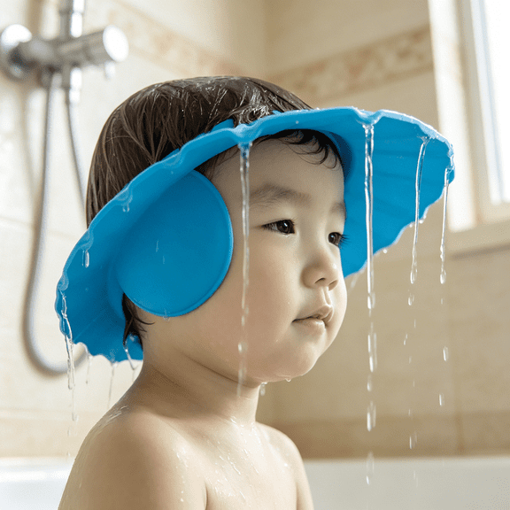 XIRQI 2026 New Adjustable Baby Kids Shampoo Bathing Shower Cap Hat with Ear Wash Hair Shield