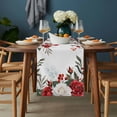 thumbnail image 2 of Red Green Valentine's Day Table Runner - 120 Inch Long, Kitchen Dining Table Runner Dresser Scarves, Summer Botanical Floral Farmhouse Farmhouse Decor for Coffee Tables Wedding Party Banquet, 2 of 8