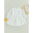 thumbnail image 4 of Bagilaanoe Little Girl Lace Dress White Ruffle Long Sleeve A-line Princess Dresses 3T 4T 5T 6T 7T Kids Fall Casual Tulle Skirt, 4 of 8