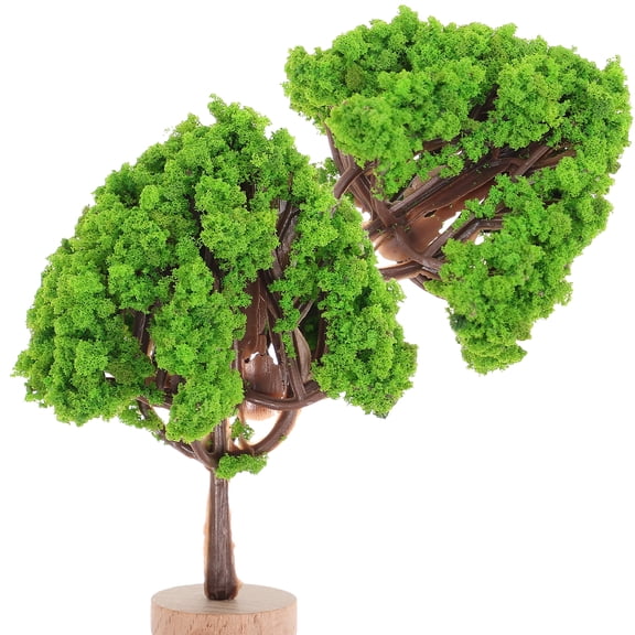 TINKSKY 2-Pack Realistic Green Plastic for Dollhouse Decoration and Miniature Landscape Accessories