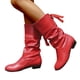 thumbnail image 5 of Botas de mujer botas de caballero, tacón bajo, punta redonda, cordones en la parte trasera, cálidas, de manga media, para la nieve, para correr, botas de vaquero., 5 of 5