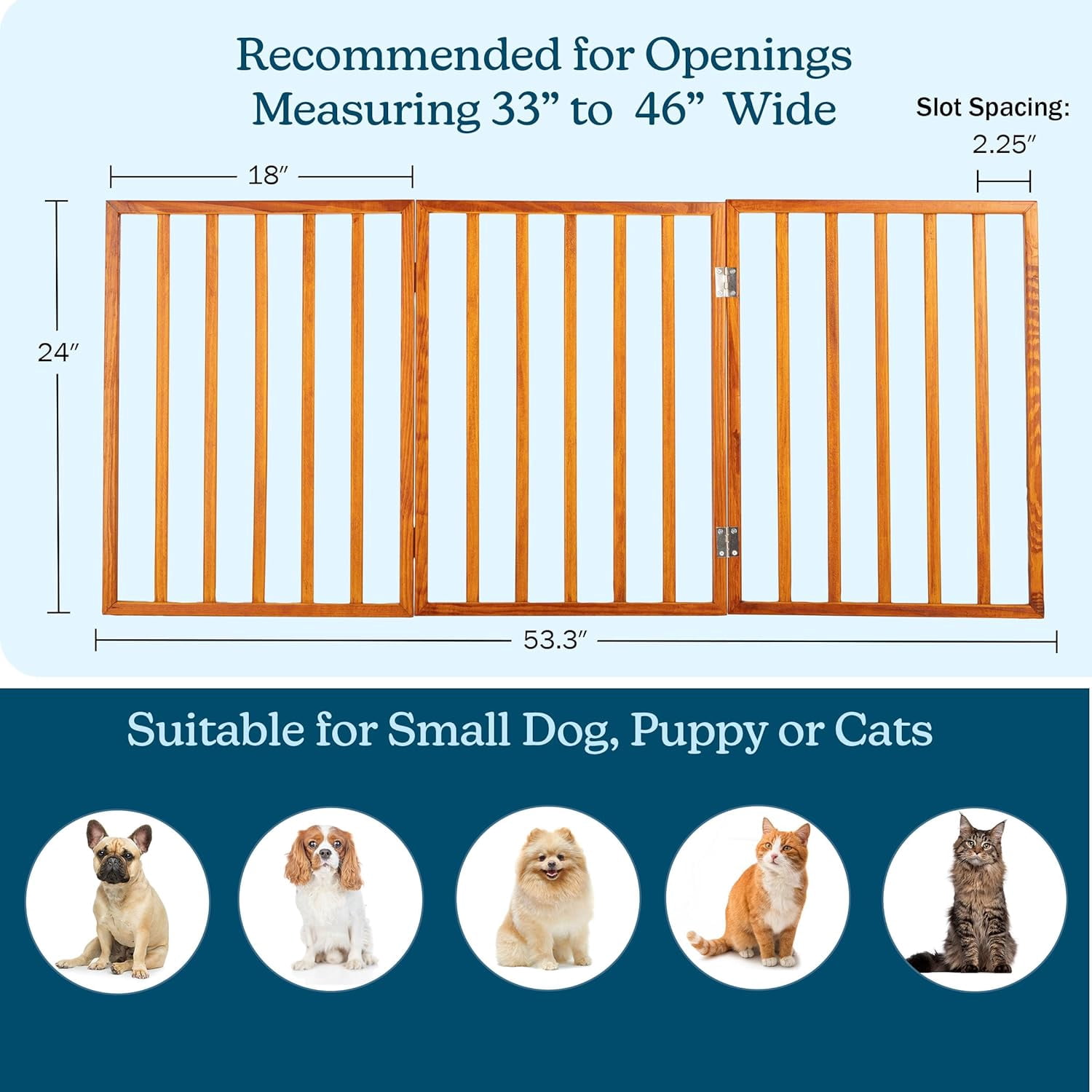 4-Panel Indoor Foldable Pet Fence for Stairs, Hallways, or Doorways - 72x24-Inch Retractable Freestanding Dog Gate