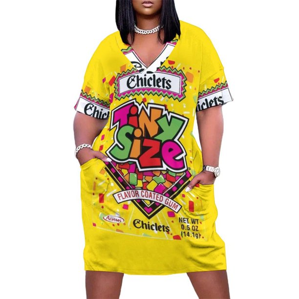 Chiclets - Vestido largo pequeño para mujer, ropa de verano con bolsillos, estilo coreano