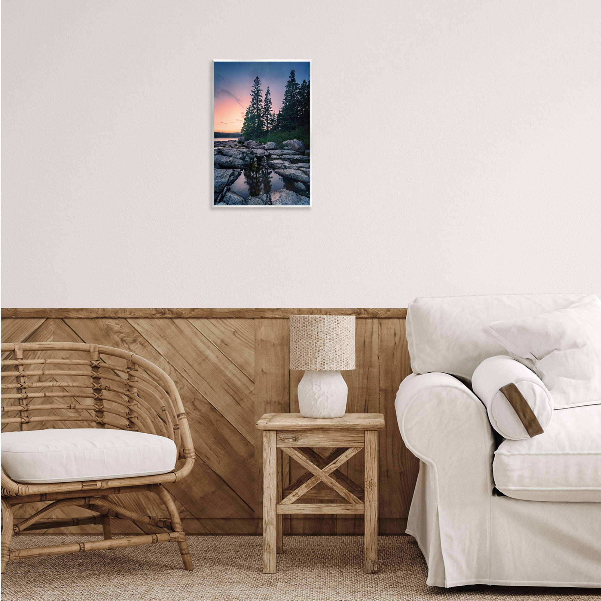 Stupell Industries Trees Reflected in Tide Pool Landscape & Nature Photography Unframed Art Print Wall Art, 13 x 19