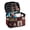 Christmas Patchwork Art, variant on FUIALDOLG Polyester Cosmetic Bag with Zipper, Blue Gray Geometric Camo Portable Cosmetic Case for Home Vacation