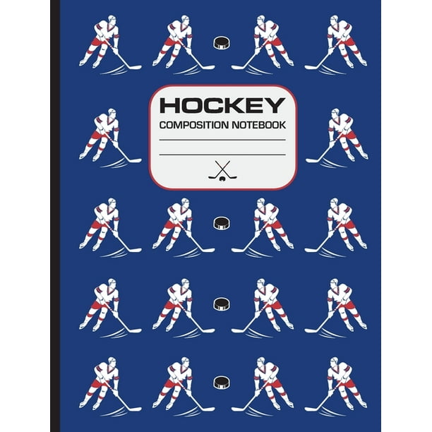 Hockey Composition Notebook 120 page writing notebook, wide ruled. Glossy softcover, perfect