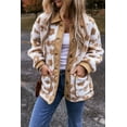 thumbnail image 3 of Women's Cozy Light French Beige Flower Pattern Button Up Fleece Jacket | [ZhiHiMeRi] | (US 20-22)2XL, 3 of 7