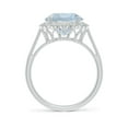 thumbnail image 2 of ANGARA Natural 3.2 ct Aquamarine Scalloped Halo Ring in 14K White Gold for Women (Size-10mm) | March Birthstone, Birthday, Anniversary, Jewelry Gift for Women | Natural Aquamarine Ring, 2 of 8