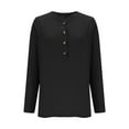 thumbnail image 4 of Ounisa Women's Long Sleeve T-Shirts Crew Neck Buttons Cute Casual Tunic Tops Basic Tees Blouses Loose Fit Pullover 2025, 4 of 6