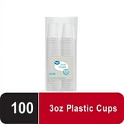 Great Value Bath Disposable Plastic Cups, 3 oz, White, 100 Count