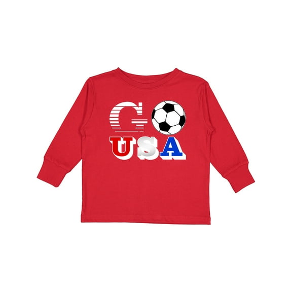 Inktastic Go, USA- Soccer, Football Boys or Girls Long Sleeve Toddler T-Shirt