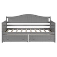 thumbnail image 5 of Twin Size Daybed with 2 Storage Drawers, Platform Storage Bed with Safety Guardrail and Slat Support, Sofa Bed for Bedroom Living Room, No Box Spring Needed,Black, 5 of 6