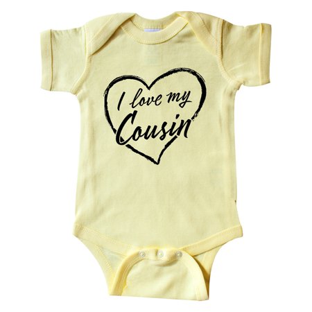 

Inktastic I Love My Cousin in Black Chalk Heart Gift Baby Boy or Baby Girl Bodysuit