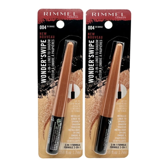 Rimmel Wonder Swipe 2 in 1 Liner to Shadow 004 So Savage 1.7 oz Set of 2