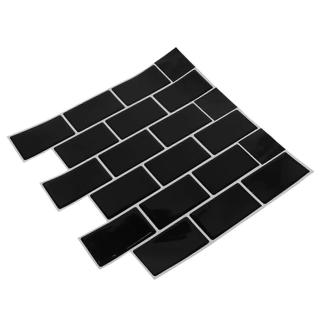 Self-Adhesive Wall Sticker Square for TV Wall Waterproof Black Pet Pu 1Pcs