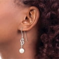 thumbnail image 3 of Sterling Silver Polished Knot 10Mm Glass Pearl Dangle Earrings (Width 10) (Length 54.2) - Jbsp, 3 of 5
