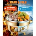 thumbnail image 7 of Vakiorn 8 Qt Gold Stainless Steel Chafing Dish Set Elegant Buffet Warmer for Catering Events 8 Pcs, 7 of 7