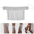 thumbnail image 3 of 2pcs Rhinestone Tassel Anklet Adjustable Female Anklet Wedding Anklet Gift, 3 of 8