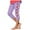 Purple, variant on AUNVITO Girls Baseball Print Capri Yoga Pants Casual Sporty Stretchy Athletic Comfy