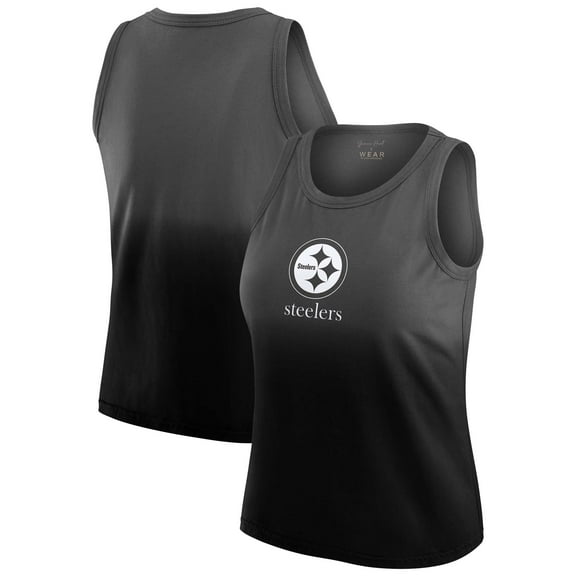 Women's WEAR by Erin Andrews x Gracie Hunt Black Pittsburgh Steelers Ombre Tank Top