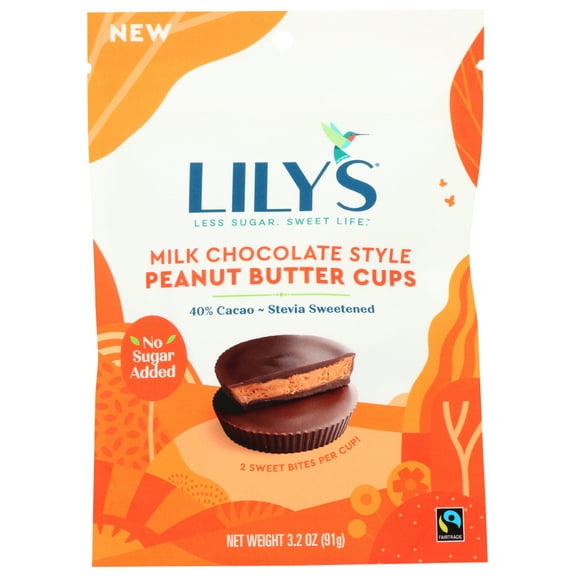 Lily’s Sweets Milk Chocolate Style Peanut Butter Cups, 3.2 oz