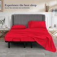 thumbnail image 2 of 800 Thread Count California King Size 30" Split Top Flex Head Sheet Set – 100% Egyptian Cotton, 15" Deep Pockets, Adjustable Bed, 4-Piece Set Color Red Solid, 2 of 5