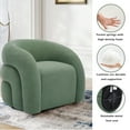 thumbnail image 3 of UIXE Swivel Barrel Accent Chair, Boucle Upholstered Arm Chair for Living Room, Modern Round Armchair Comfy Reading Sofa Seat with Solid Metal Base, Green, 3 of 6
