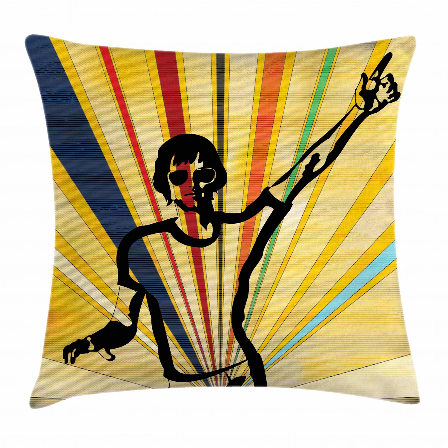 Multicolor Gifts For DJ DJ American Flag Throw Pillow 18x18 