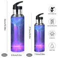 thumbnail image 2 of 1000ml Vacuum Insulated Sports Water Bottle with Foldable Straw Stainless Steel Portable Thermos Cup Purple Neon Waterfall, 2 of 7