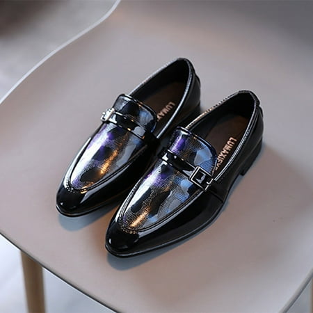 

Summer And Autumn Fashion Boys Casual Leather Shoes Solid Color Lace Up Pointed Lace Up Dress Shoes