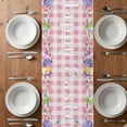 thumbnail image 6 of Easter Bunny Gnomes Table Runner - 48 Inch Long, Kitchen Dining Table Runner Dresser Scarves, Spring Easter Eggs Floral Pink Plaid Farmhouse Decor for Coffee Tables Wedding Party Banquet, 6 of 8