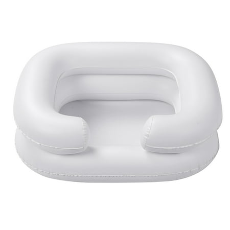 Abody Portable Foldable PVC Inflatable Shampoo Basin with Drain Tube,White
