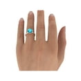 thumbnail image 4 of 14K Yellow Gold 2.50 ctw Blue Topaz Ring with Diamonds Flower Vintage Halo, 4 of 6
