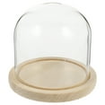thumbnail image 5 of Viveous 1 Set Decorative Clear Glass Dome Tabletop Centerpiece Cloche Bell Jar Display Cover with Wood Base for DIY Succulents Keepsakes Dried Flowers Cake 14. 5x12cm, 5 of 11