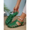 thumbnail image 6 of Sandals Wide Feet, Womens Sandals Wide Width, Women's Flat Sandals, Women's Mexicanos Huaraches Sandals Summer Beach Vacation Closed Toe Ankle Strap Flats Walking Wedding Shoes, Green 6, 6 of 6