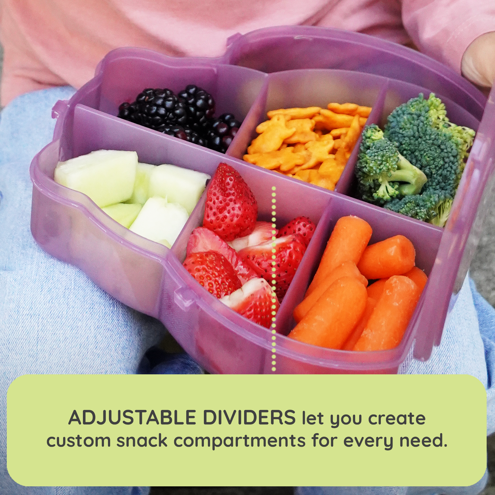 Melii Cat Snackle Snack Container, Spill-proof, BPA Free, Easy Grip, Toddler Snack Cup – Purple