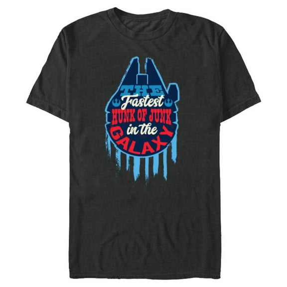 Star Wars Millennium Falcon Fastest Hunk of Junk USA - Short Sleeve Blended T-Shirt for Adults - Customized-Dark Heather