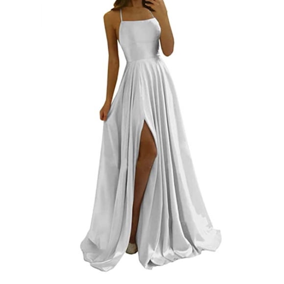 Ketyyh-chn99 Wedding Guest Dresses for Women Cocktail Dress Long Evening Dress Backless V Neck Elegant Cocktail Party Dress White,2XL