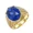 Gold Plated Blue, variant on Men Stainless Steel Gemstone Signet Ring Fancy Cut Cubic Zirconia Ring High-Detail Engraved Sides Gold Plated Red Size 13