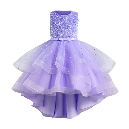

PANGF Clearance Birthday Dress for Girls Girls Sequins Puffy Yarn Trailing Dress Princess Dress Gowns Dresses Piano Performance Dresses Baby Fairy Dress