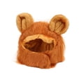 thumbnail image 1 of Tocado de león para gato, decoración de tela, peluca de león para mascota, lindo y transpirable, disfraz de melena de león para mascota, marrón claro, 1 of 10