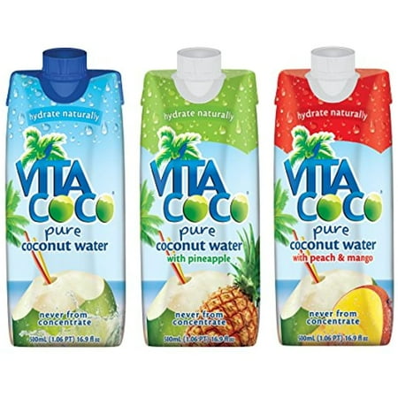 Vita Coco Coconut Water, Variety Pack - Naturally Hydrating Electrolyte Drink - Smart Alternative to Coffee, Soda, and Sports Drinks - Gluten Free - 16.9 Ounce (Pack of 12)