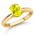 thumbnail image 2 of Gem Stone King 10K Yellow Gold Canary Mystic Topaz Solitaire Engagement Ring for Women (1.56 Cttw, Oval 8X6MM, Gemstone Birthstone, Available in Size 5, 6, 7, 8, 9), 2 of 4