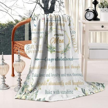 Bride Blanket Gifts Bridal Shower Gifts from Friend Mom Bride to Be Gifts Bachelorette Gifts for Bride Wedding Gifts Engagement Gift Decorations 50x60 - Miss to Mrs Gift