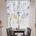 thumbnail image 3 of Navy Blue Coastal Balloon Curtains 63 Inch Length for Living Room/Bedroom, Starfish Nautical Ocean Sea Wooden Rod Pocket Privacy Door Curtains Decorative Tie Up Shade for Window 52"x63", 3 of 8